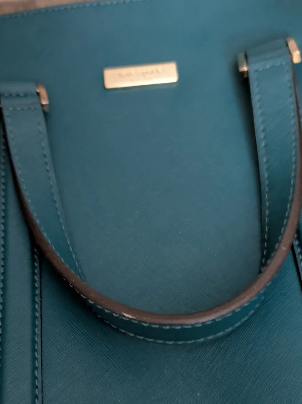 kate spade deep teal dome satchel with gold-tone accents